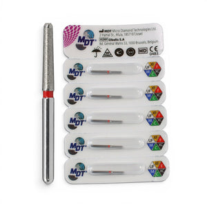 MDT FG Diamond Bur - Flat End Cutting 839R Dental Bur, 5pcs