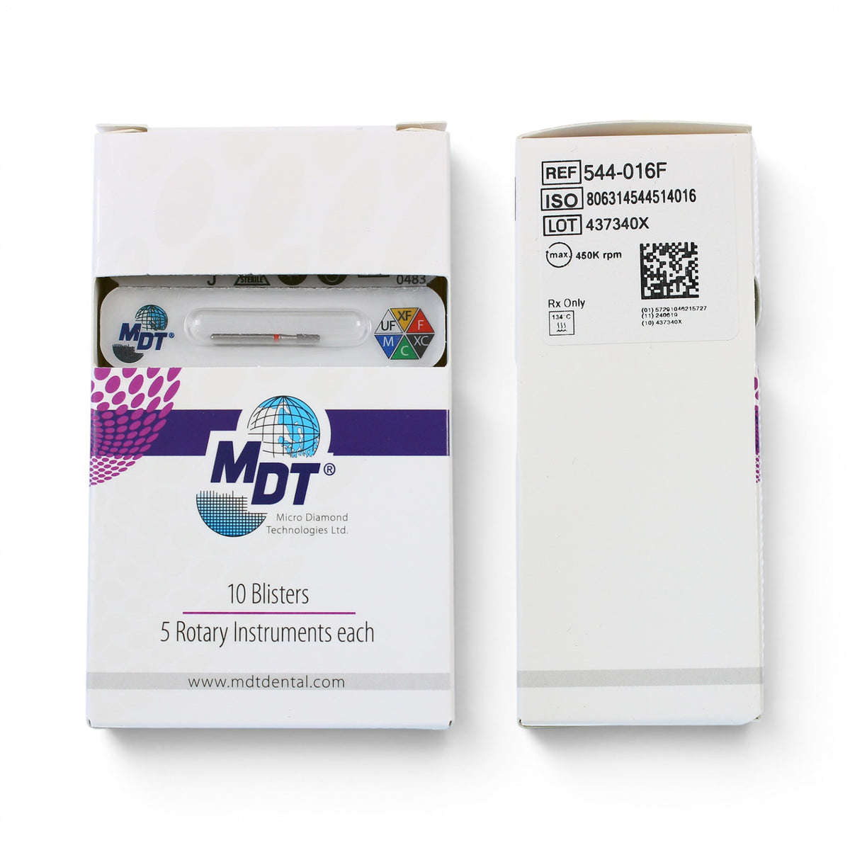 MDT FG Diamond Bur - Round Edge Taper 845KR Dental Bur, 5pcs