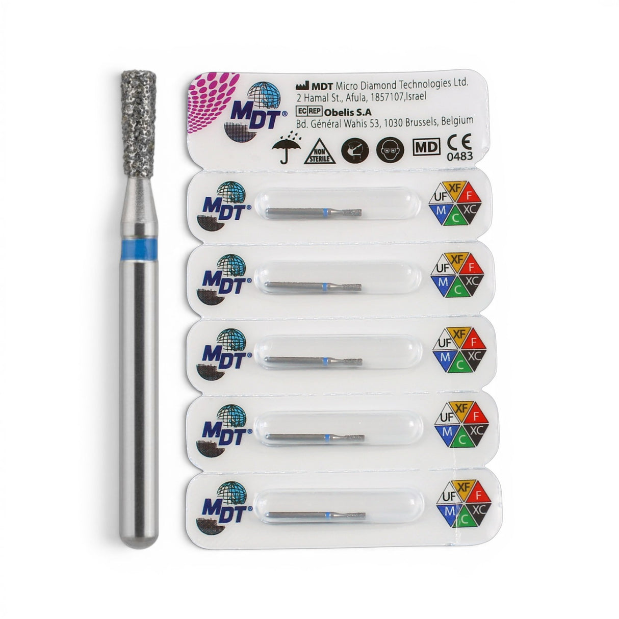 MDT FG Diamond Bur - Inverted Cone 807 Dental Bur, 5pcs