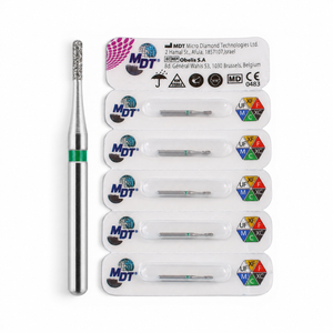 MDT FG Diamond Bur - Pear 830R Dental Bur, 5pcs