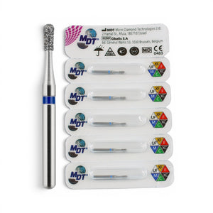 MDT FG Diamond Bur - Pear 830R Dental Bur, 5pcs