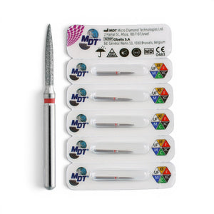MDT FG Diamond Bur - Flame 862 Dental Bur, 5pcs