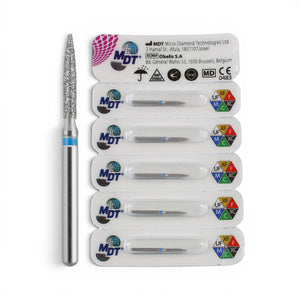 MDT FG Diamond Bur - Flame 862 Dental Bur, 5pcs