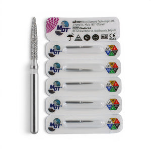 MDT FG Diamond Bur - Flame 862 Dental Bur, 5pcs