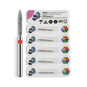 MDT FG Diamond Bur - Flame 862 Dental Bur, 5pcs