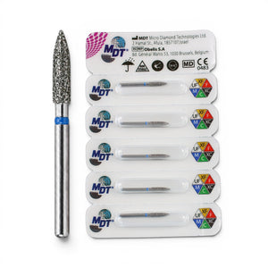 MDT FG Diamond Bur - Flame 862 Dental Bur, 5pcs