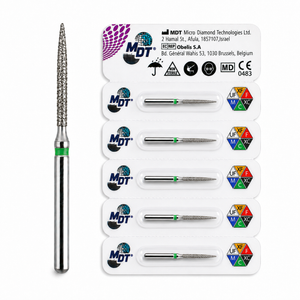 MDT FG Diamond Bur - Flame 863 Dental Bur, 5pcs