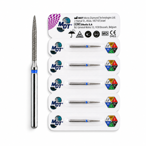 MDT FG Diamond Bur - Flame 863 Dental Bur, 5pcs