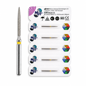 MDT FG Diamond Bur - Flame 863 Dental Bur, 5pcs