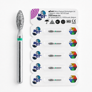 MDT FG Diamond Bur - Football 368 Dental Bur, 5pcs