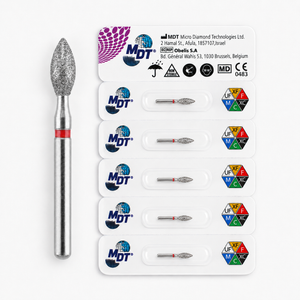 MDT FG Diamond Bur - Football 368 Dental Bur, 5pcs