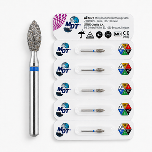 MDT FG Diamond Bur - Football 368 Dental Bur, 5pcs