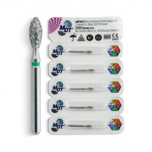MDT FG Diamond Bur - Football 368 Dental Bur, 5pcs