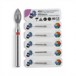 MDT FG Diamond Bur - Football 368 Dental Bur, 5pcs