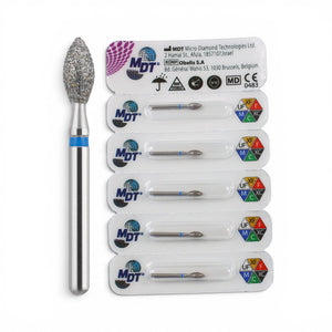 MDT FG Diamond Bur - Football 368 Dental Bur, 5pcs