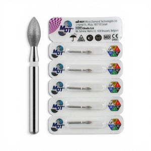 MDT FG Diamond Bur - Football 368 Dental Bur, 5pcs