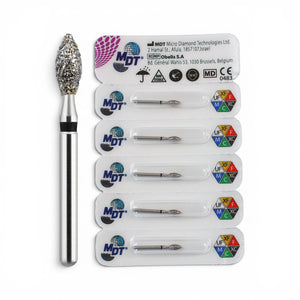 MDT FG Diamond Bur - Football 368 Dental Bur, 5pcs