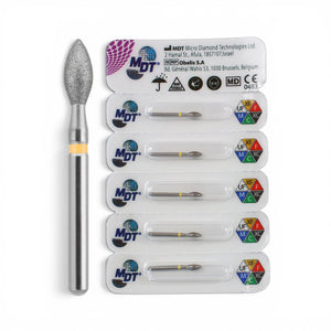 MDT FG Diamond Bur - Football 368 Dental Bur, 5pcs