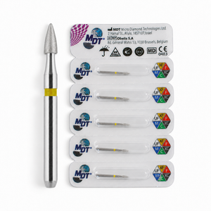 MDT FG Diamond Bur - Grenade Short Flame 390 Dental Bur, 5pcs