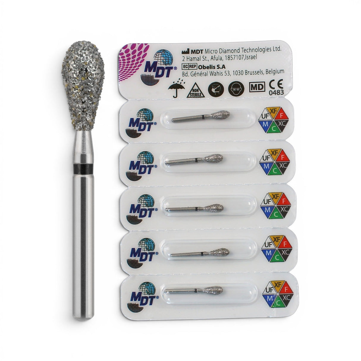 MDT FG Diamond Bur -Football KS5 Dental Bur, 5pcs