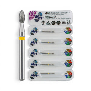 MDT FG Diamond Bur -Egg 379 Dental Bur, 5pcs