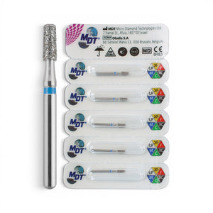 MDT FG Diamond Bur - Round Edge Taper 845KR Dental Bur, 5pcs