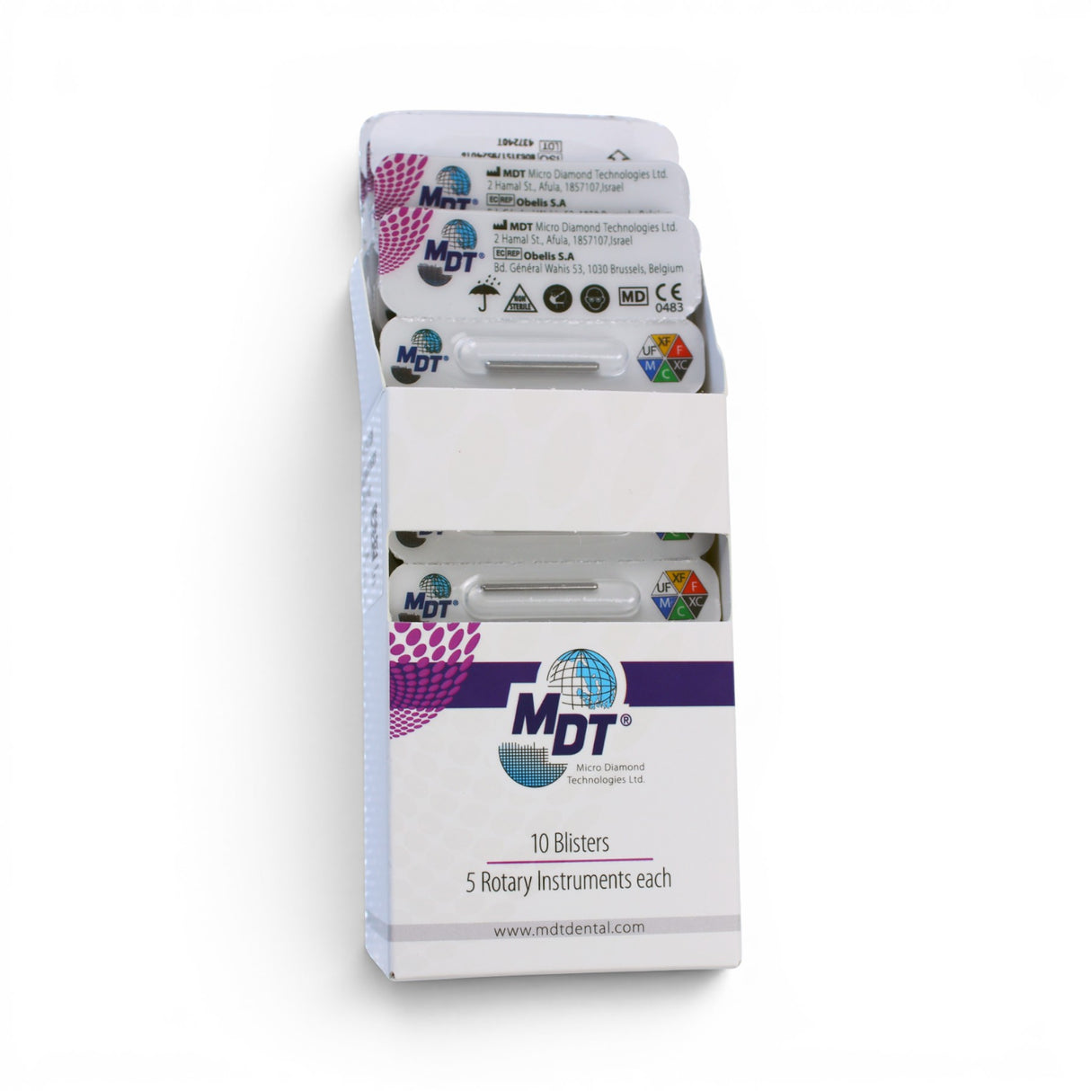 MDT FG Diamond Bur - Round End Cutting 839 Dental Bur, 5pcs