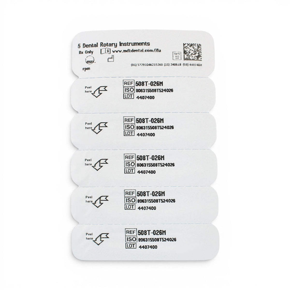 MDT FG Diamond Bur - Guide Pin-Taper 508T Dental Bur, 5pcs
