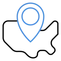 Map pin icon representing GDT Supply USA warehouse and office location.