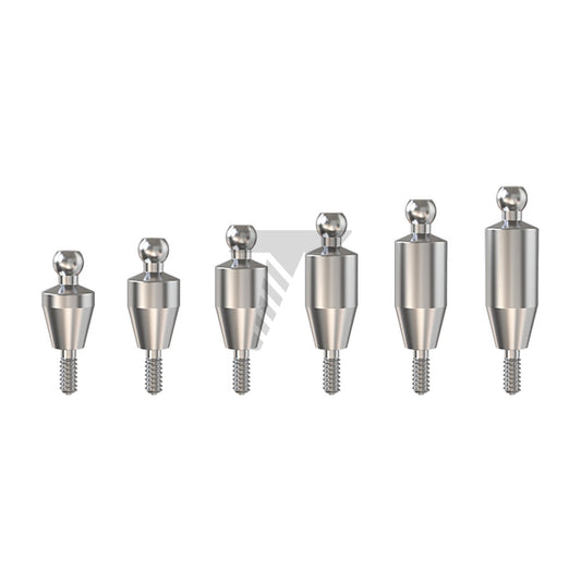 Straight Ball Attachment – Narrow Platform Conical Connection