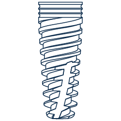 Illustration of a dental implant on a white background