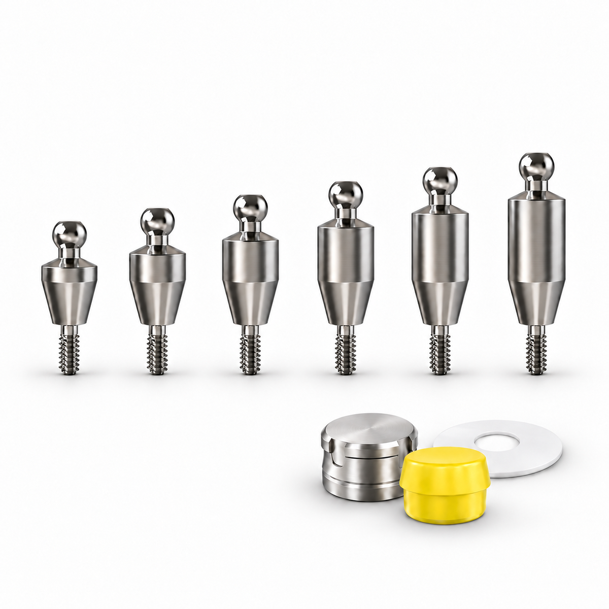 Straight Ball Attachment Set – Narrow Platform Conical Connection